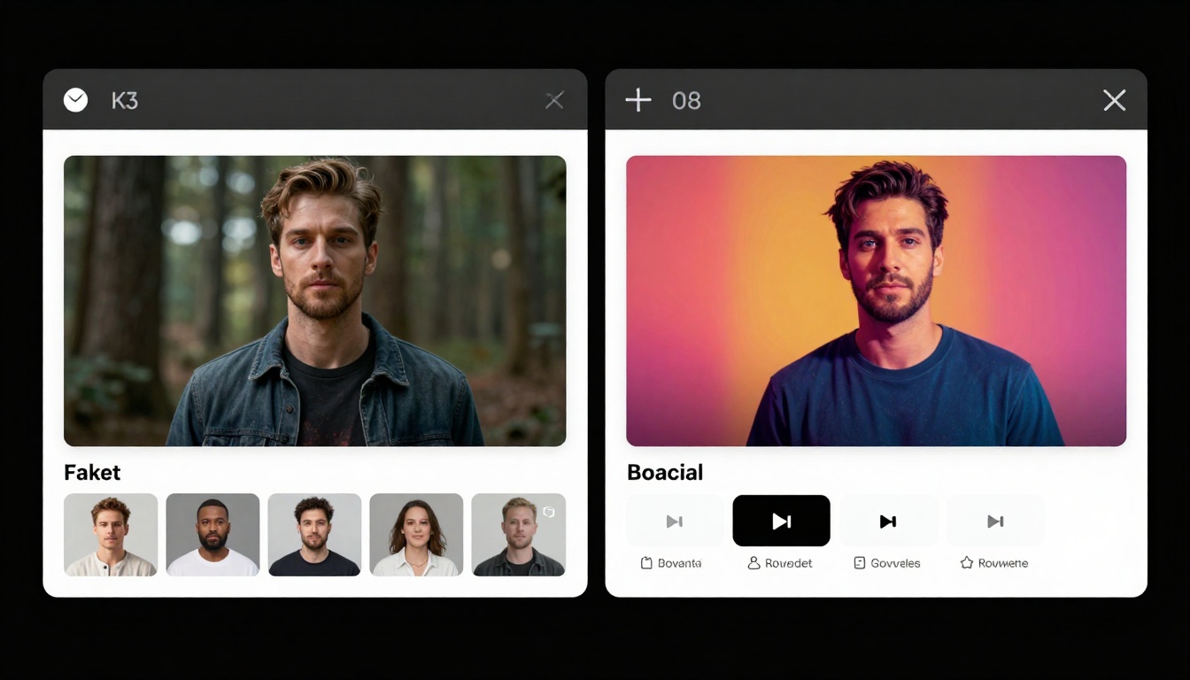 Comparison interface showing different video generation styles
