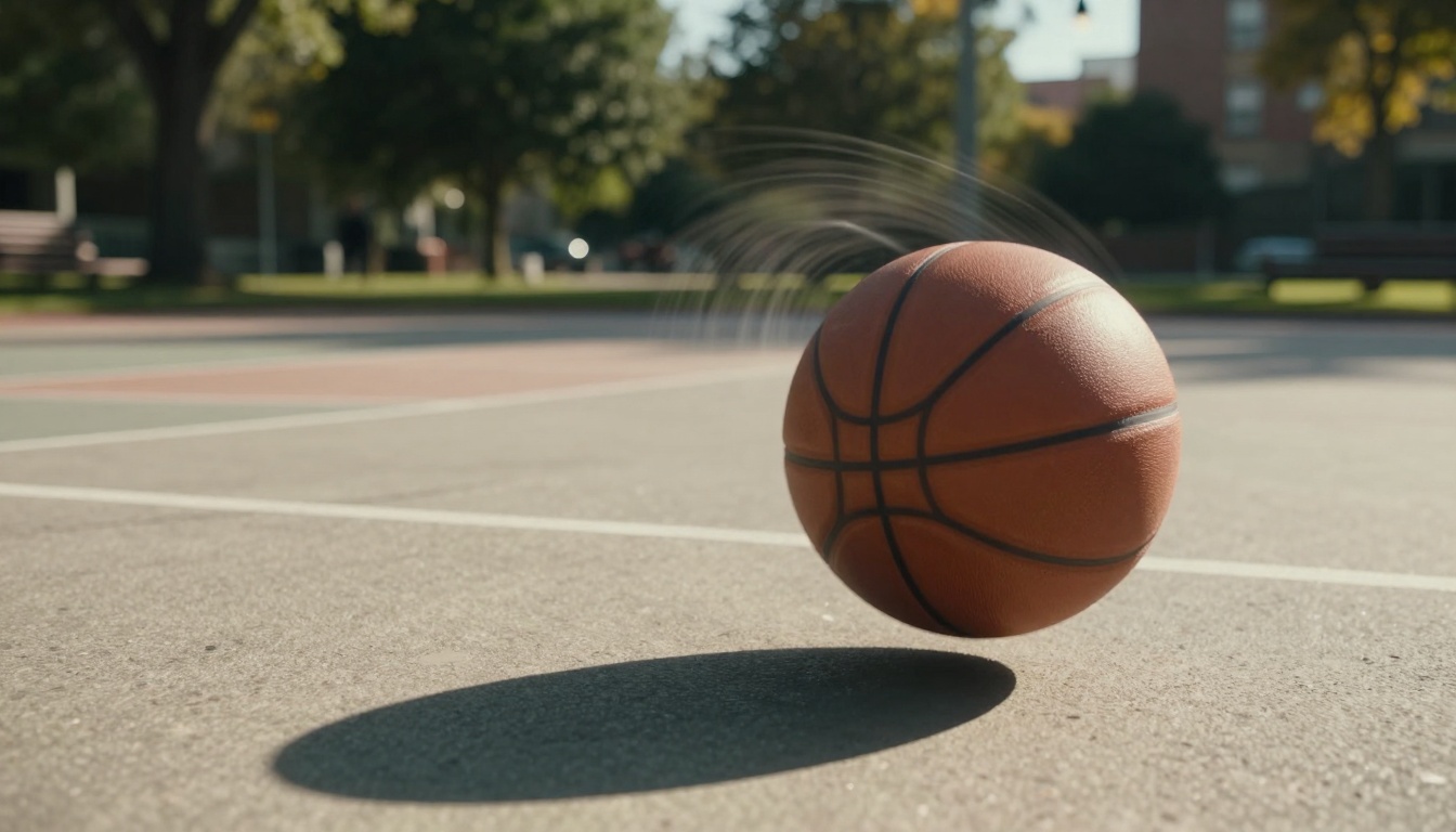 Dynamic basketball physics simulation showing realistic motion