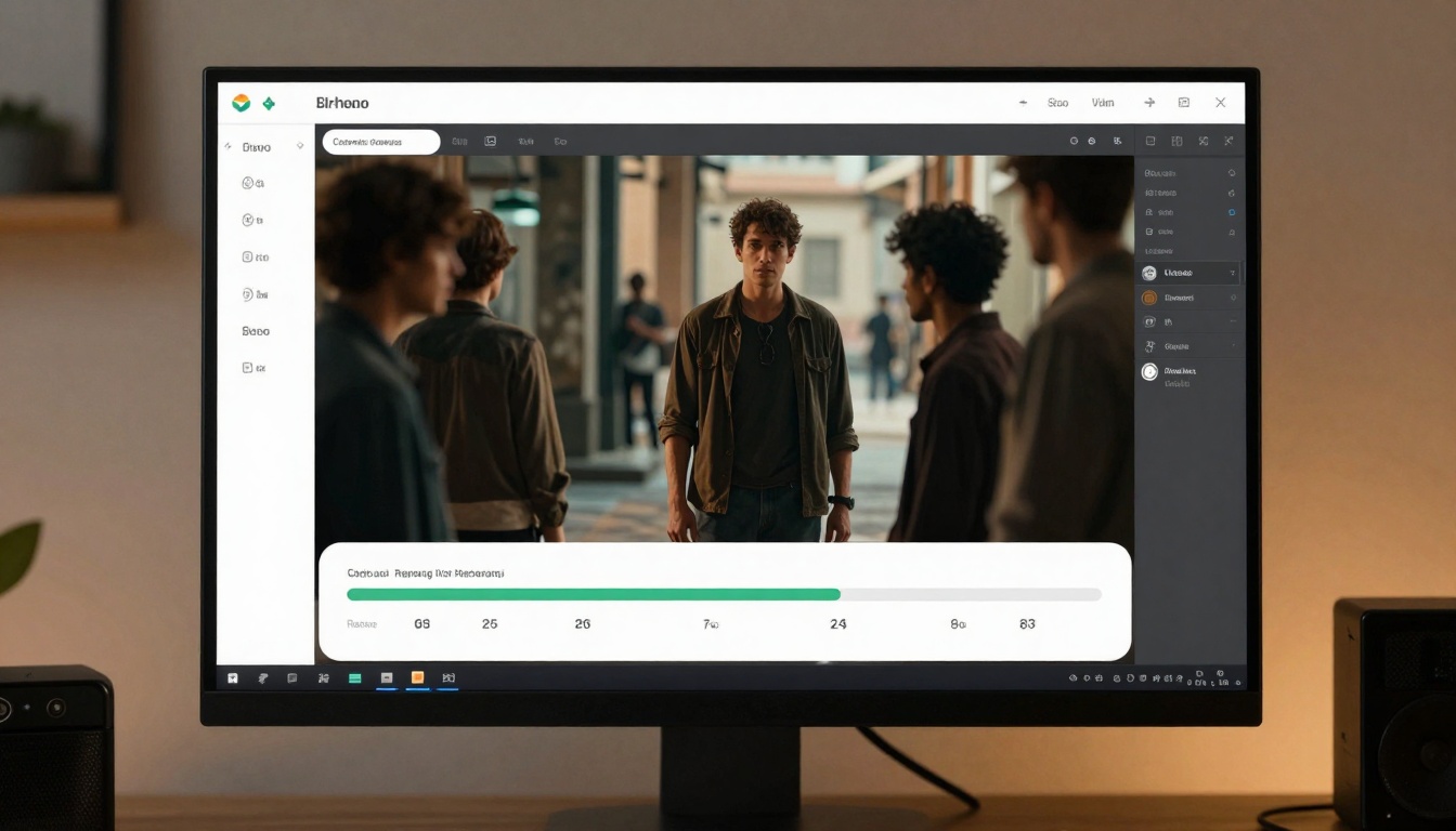 High-quality video rendering progress interface