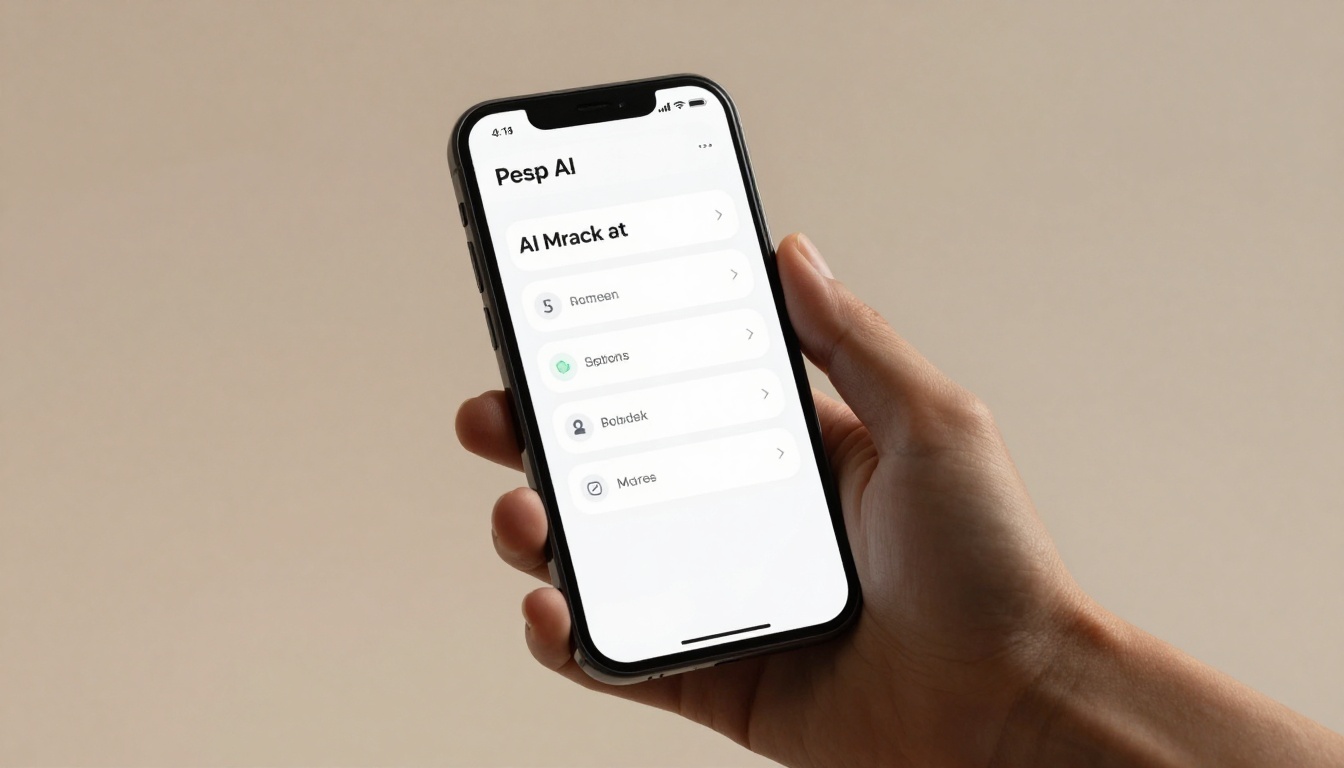AI application interface displayed on smartphone