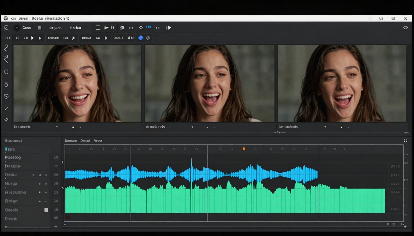Audio-visual synchronization showing lip-sync alignment