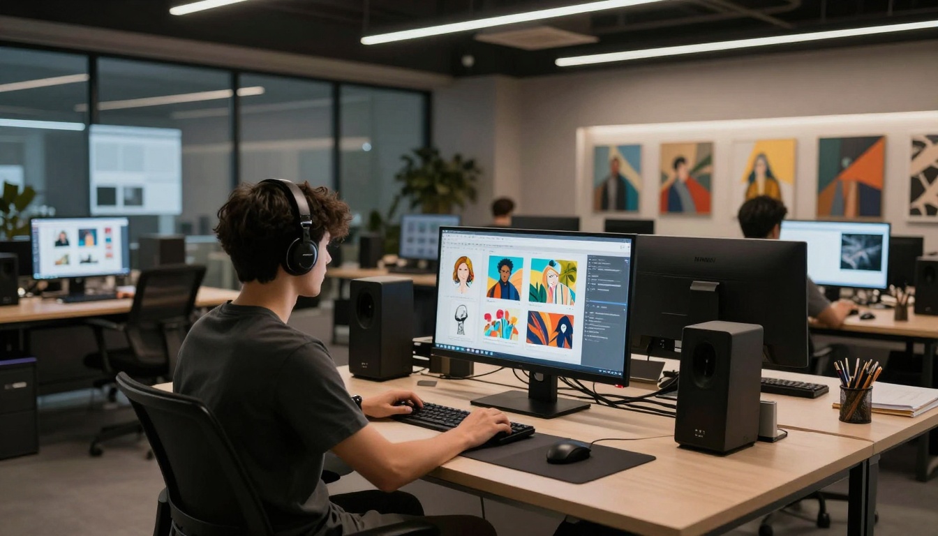 Modern creative studio environment