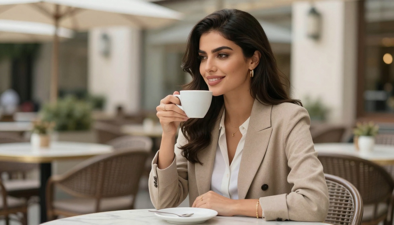 Casual cafe portrait example