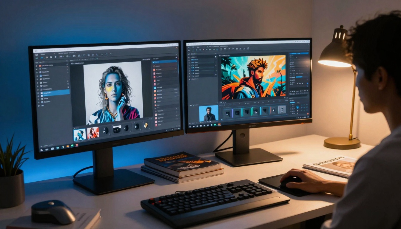 Creative digital art workspace