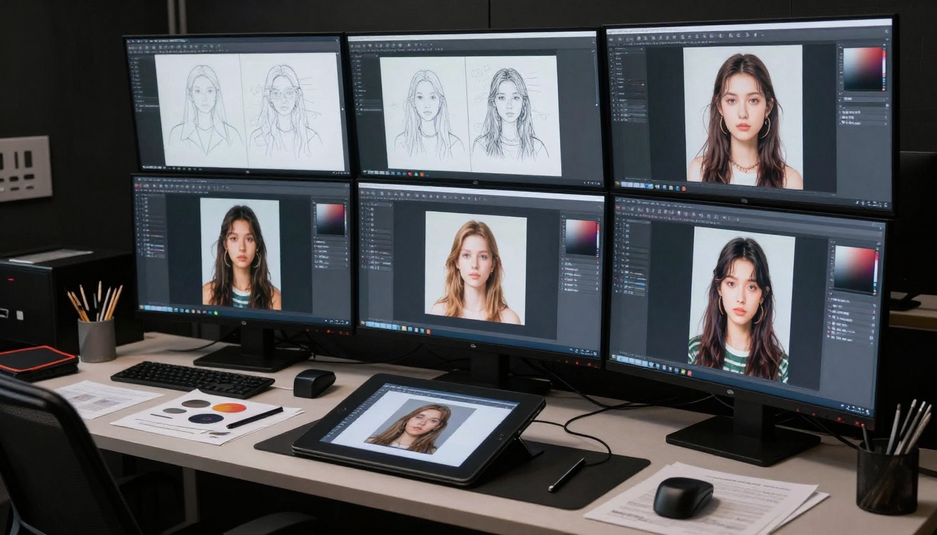 AI art generation process studio