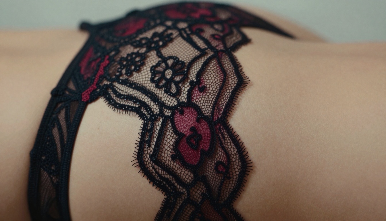 Extreme Close-up Lace Texture Detail