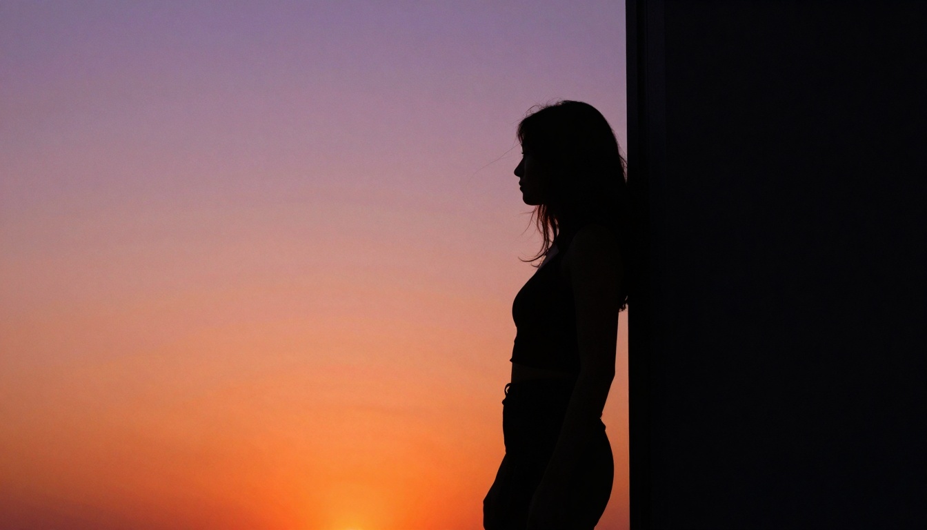 Silhouette against dramatic sunset