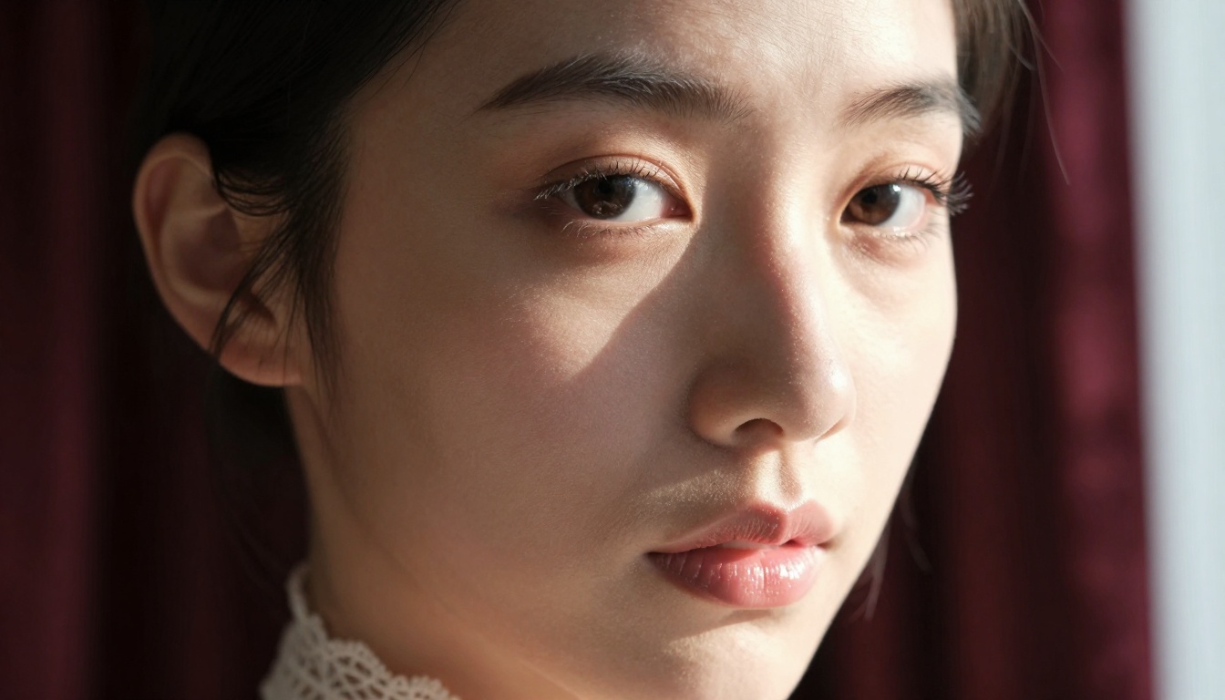 Close-up portrait with artistic sensuality Close-up portrait with artistic sensuality