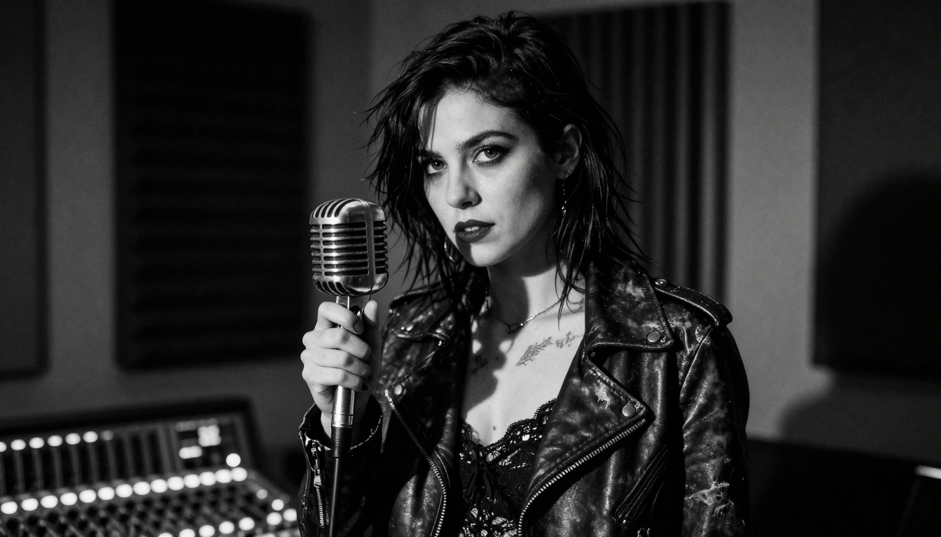 Musician in recording studio