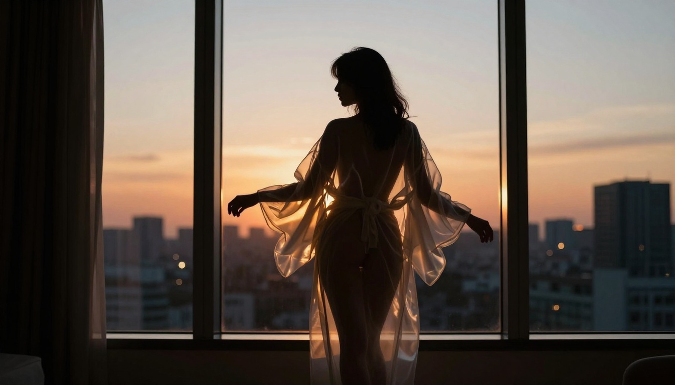 Backlit silhouette at sunset