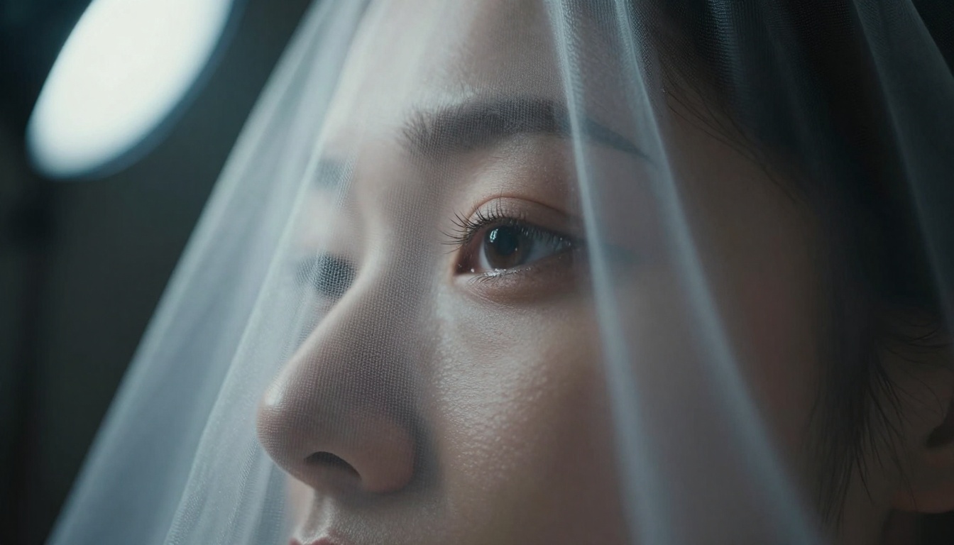 Artistic Fabric Obscured Portrait
