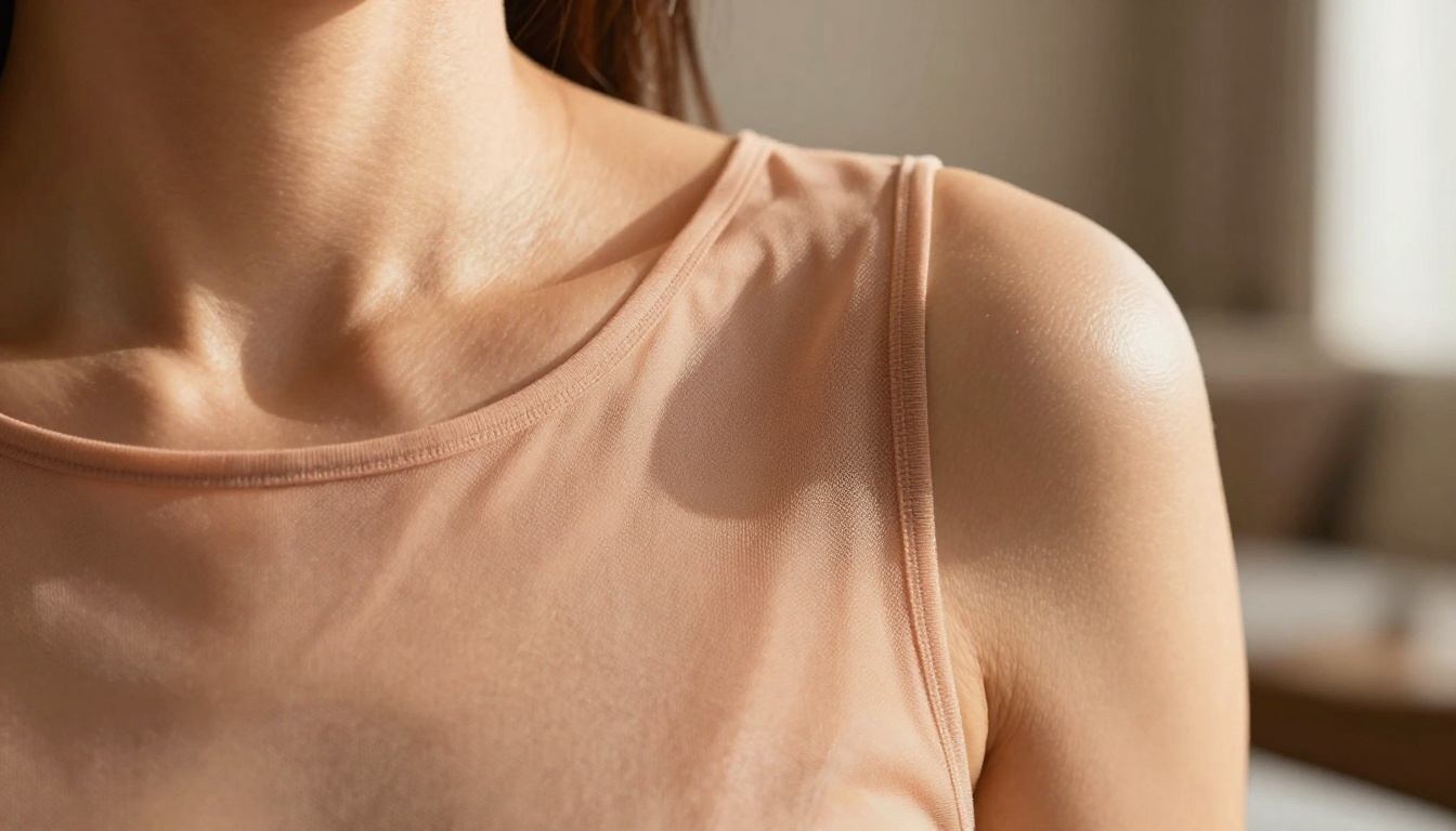 Close-up detail of fabric and skin texture
