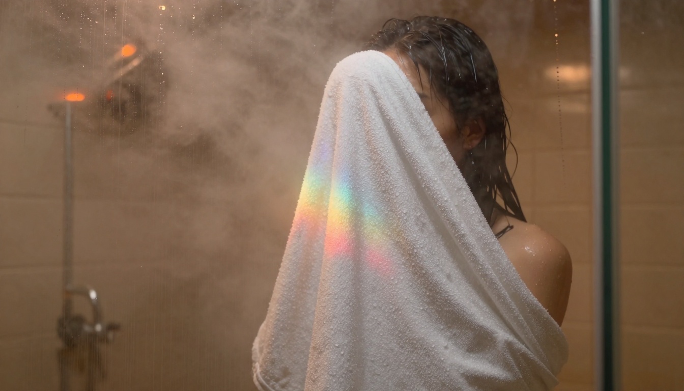 Steam room atmospheric shot