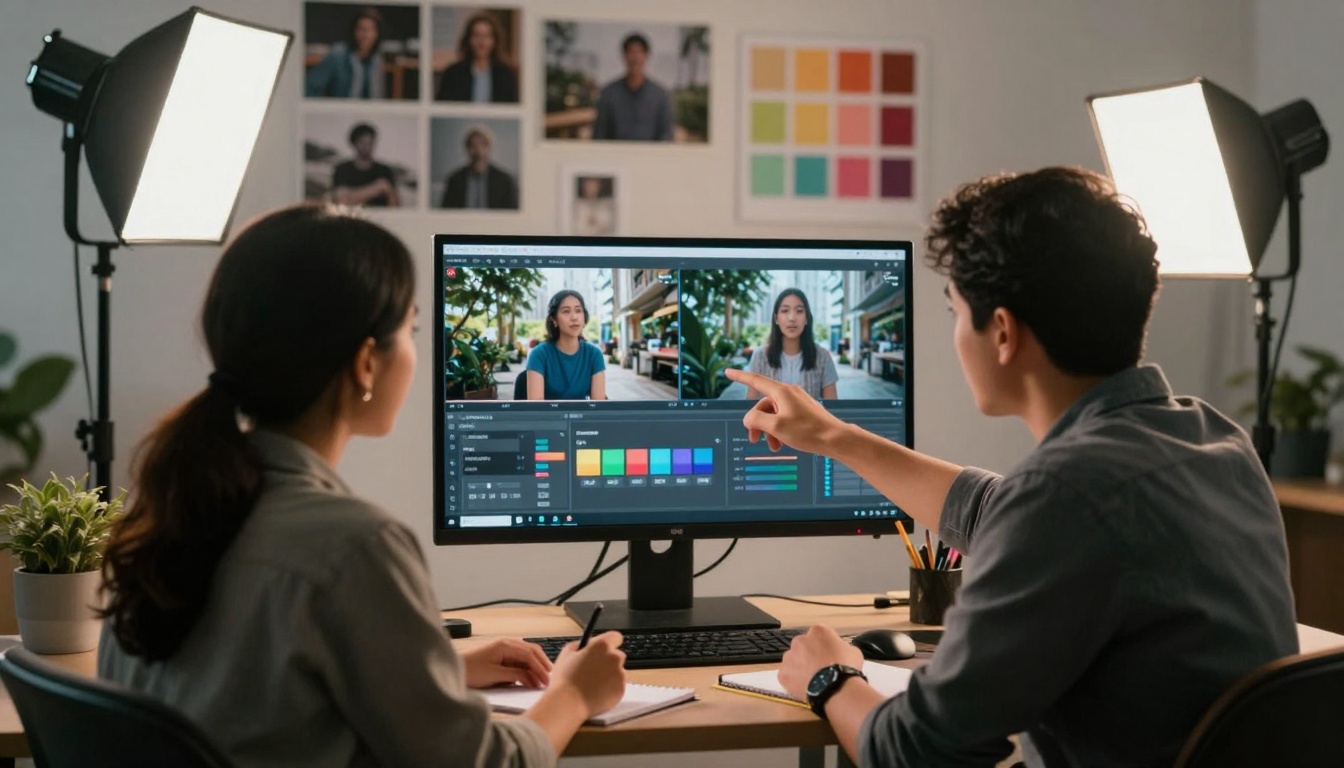Cinematic shot of creative collaboration