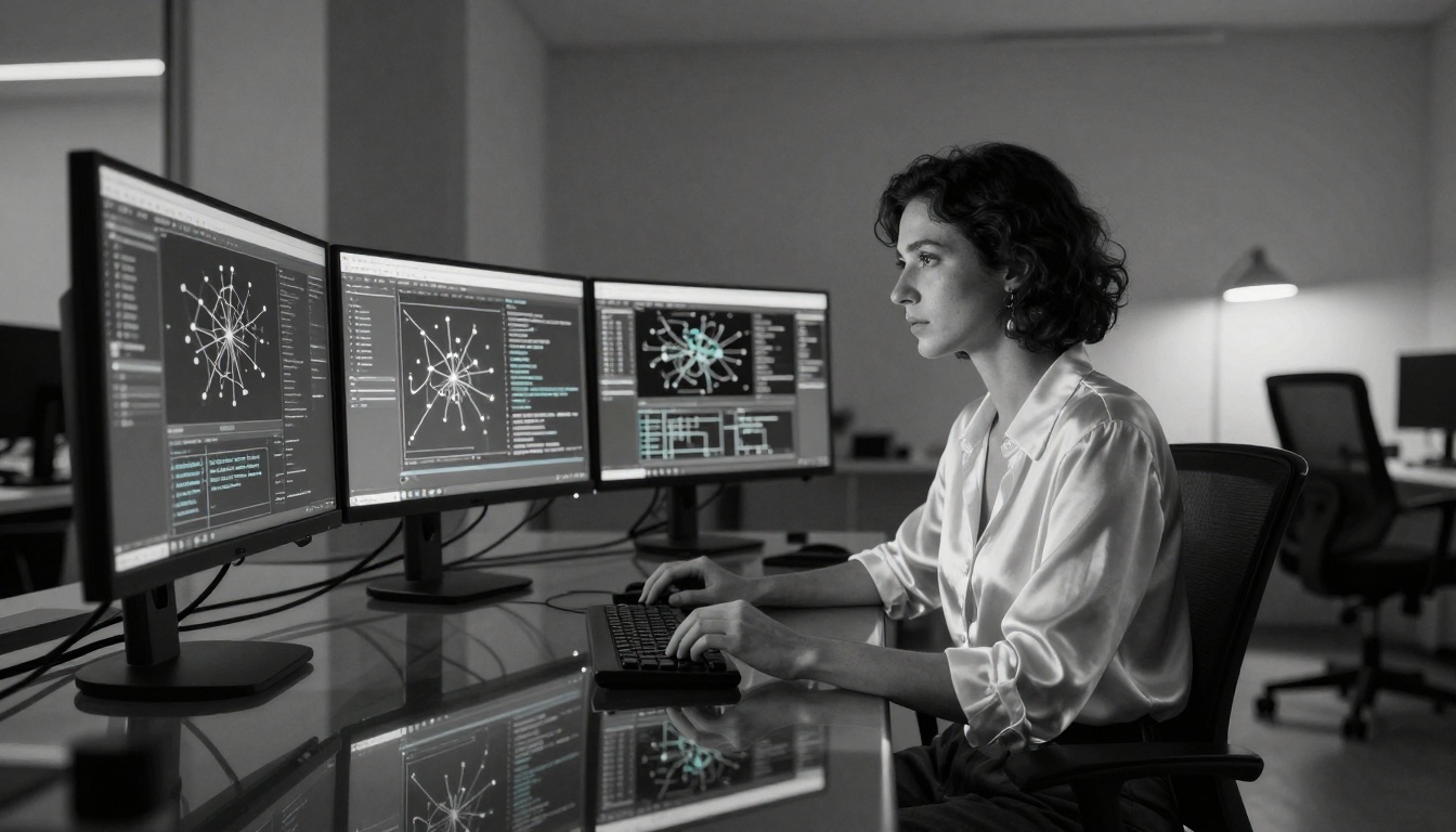 AI researcher working late AI researcher working late