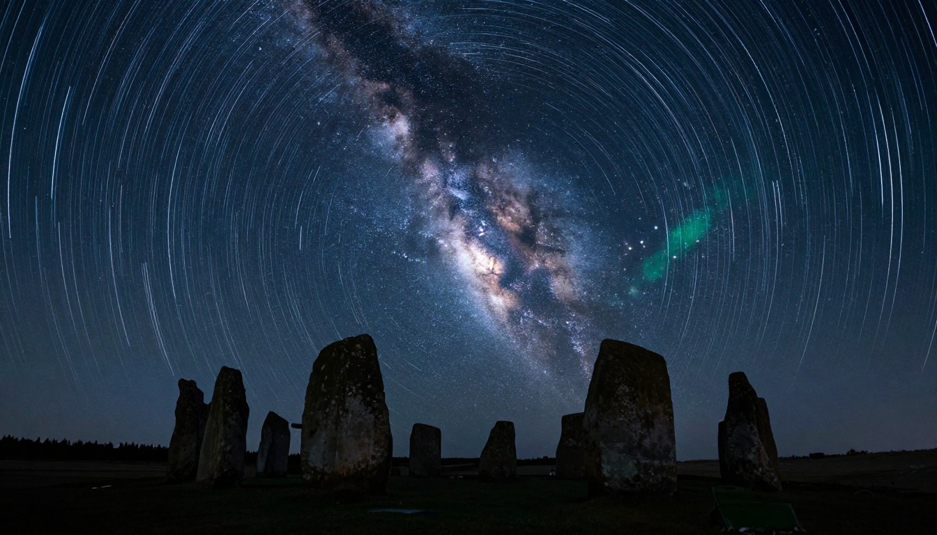Milky Way over stone circle