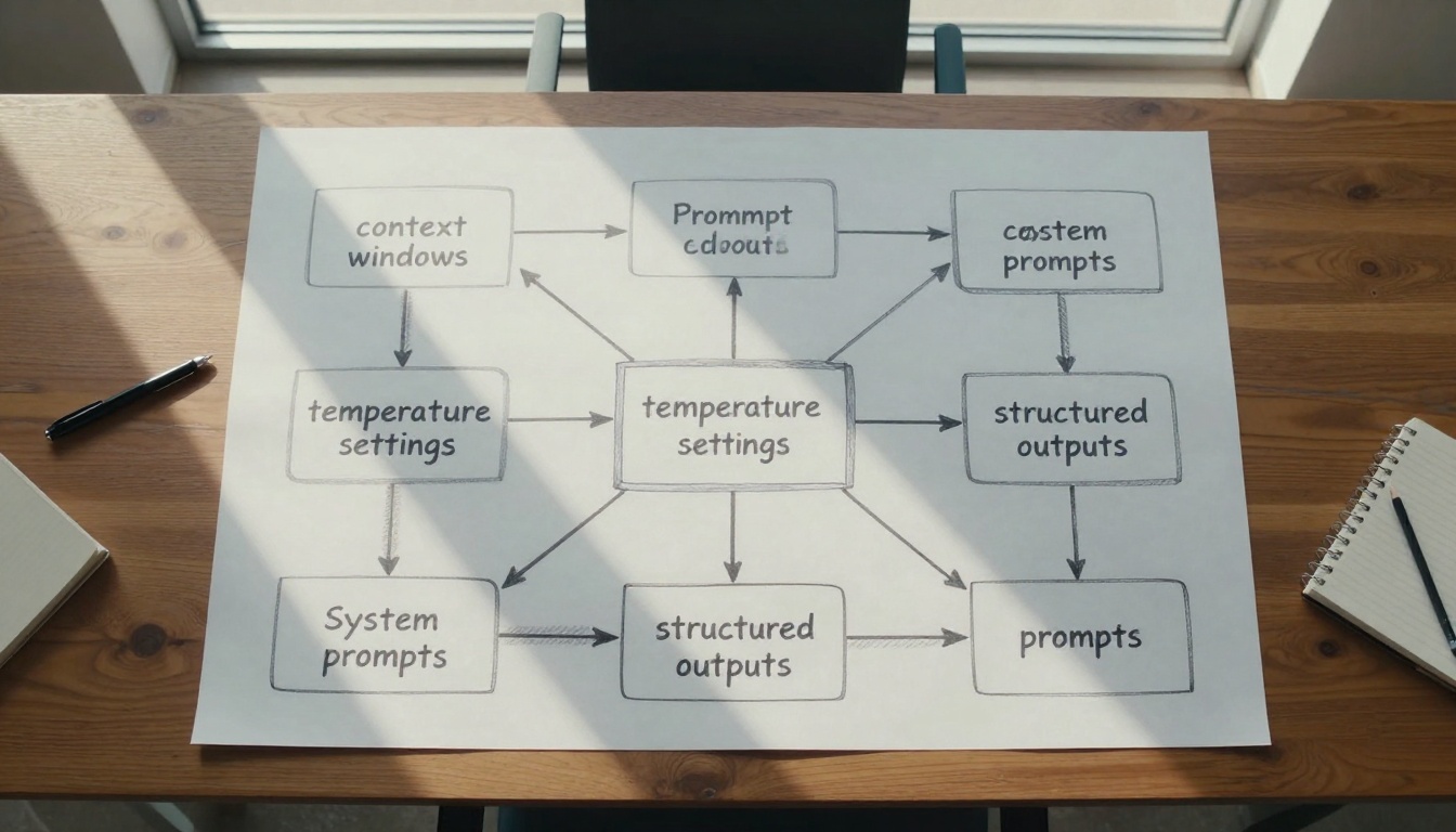 Aerial drone perspective looking straight down on a conceptual mind map diagram