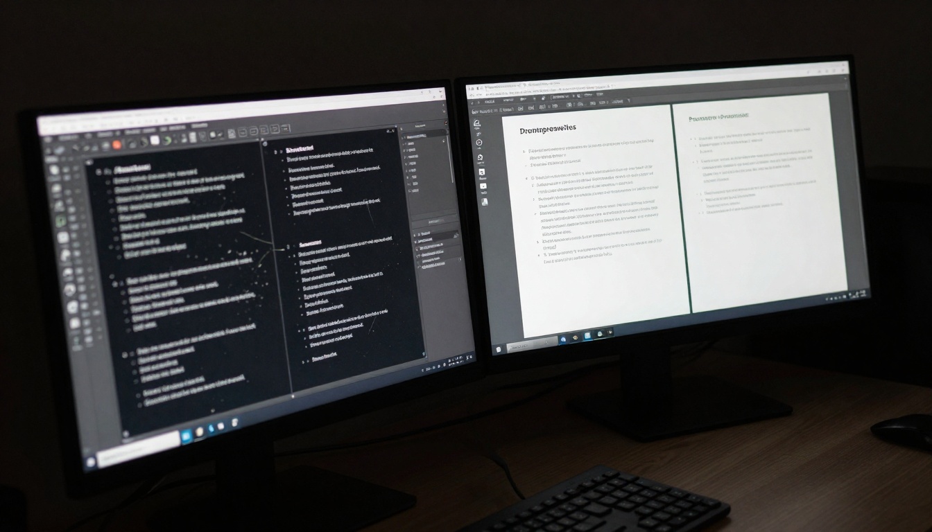 Dutch angle composition showing a split-screen comparison