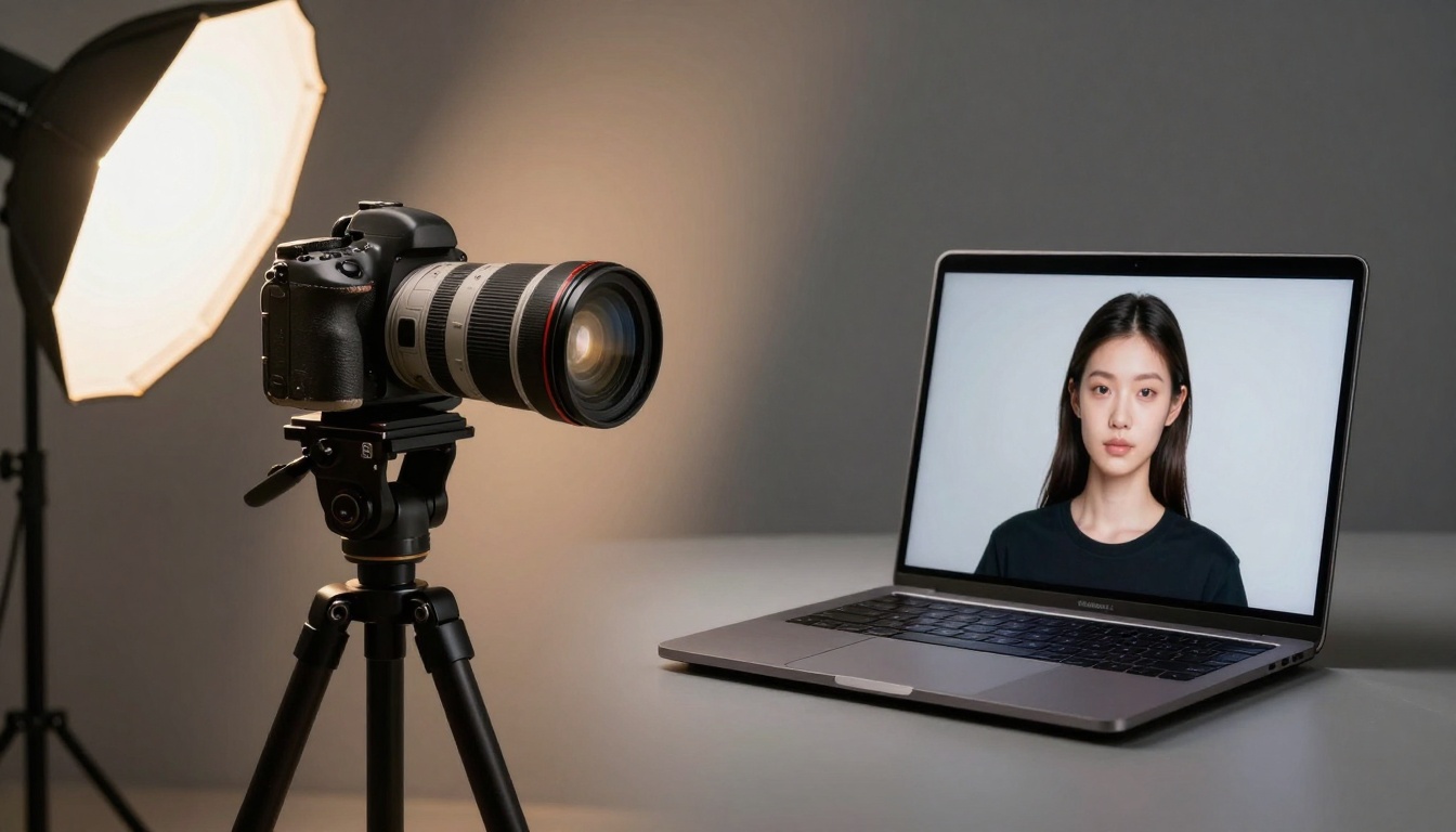 Traditional vs AI photography setup