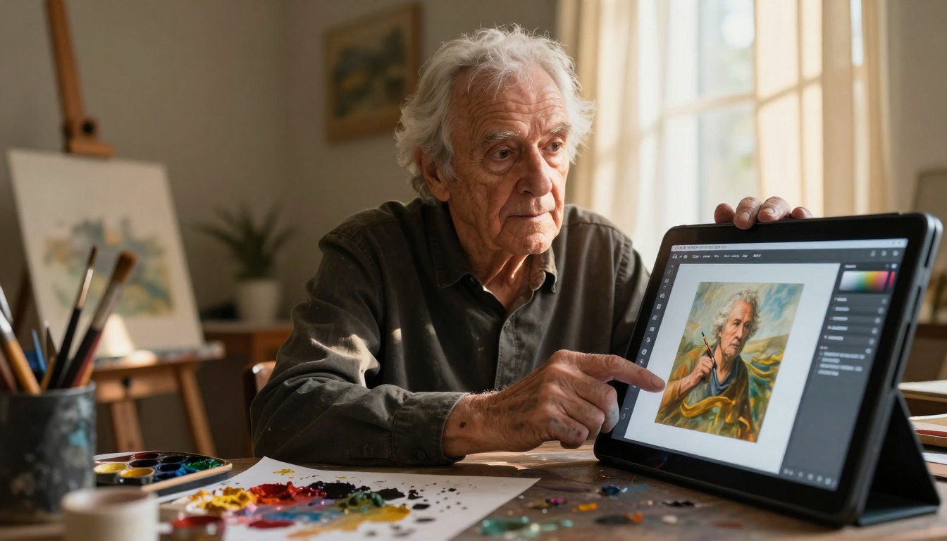 Traditional artist using AI tools