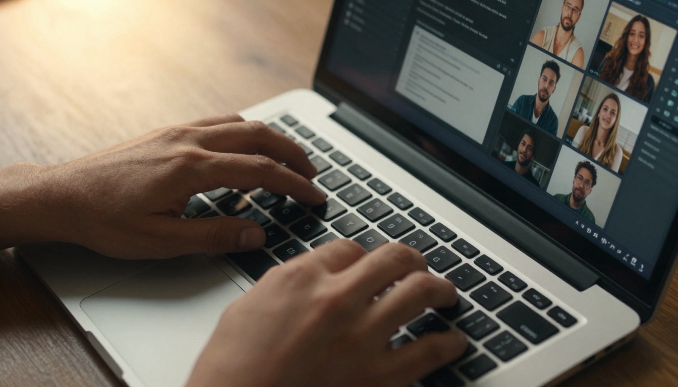 Close-up keyboard workflow