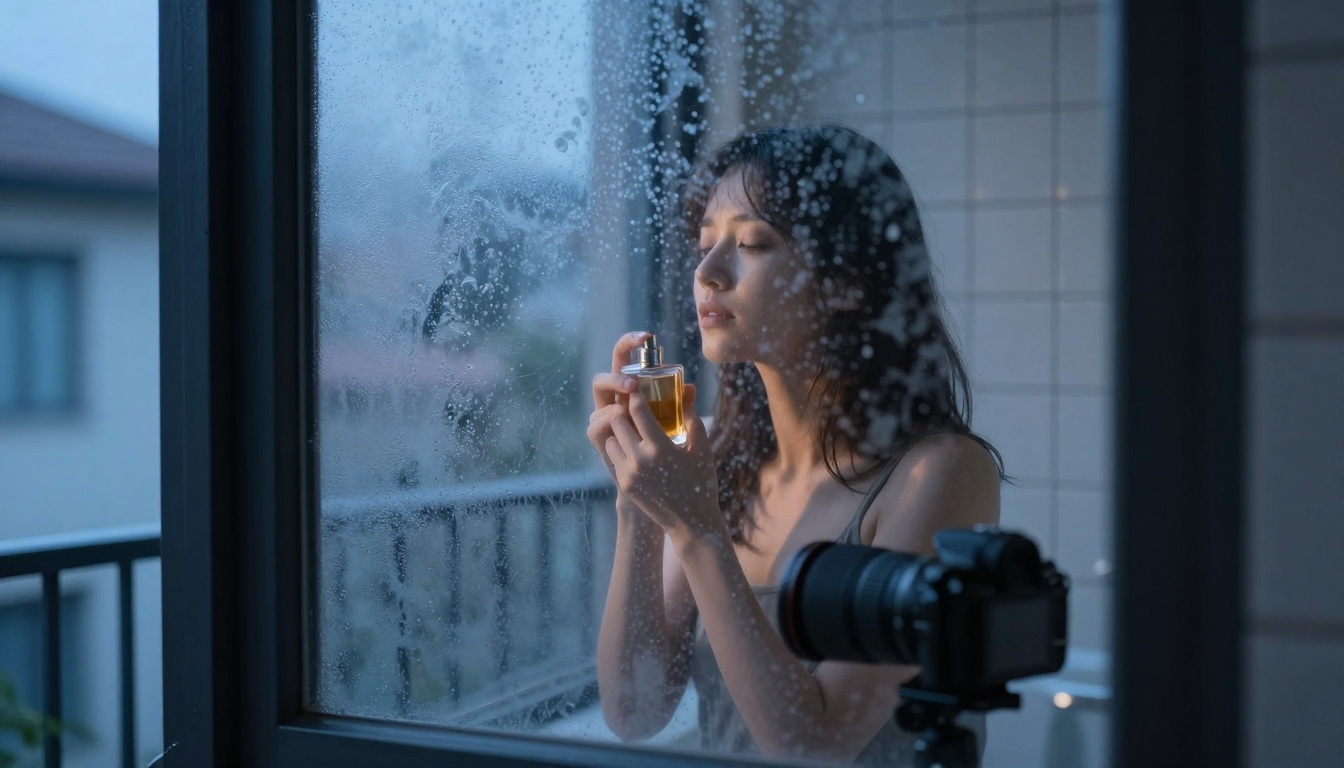 Voyeuristic window composition with atmospheric diffusion
