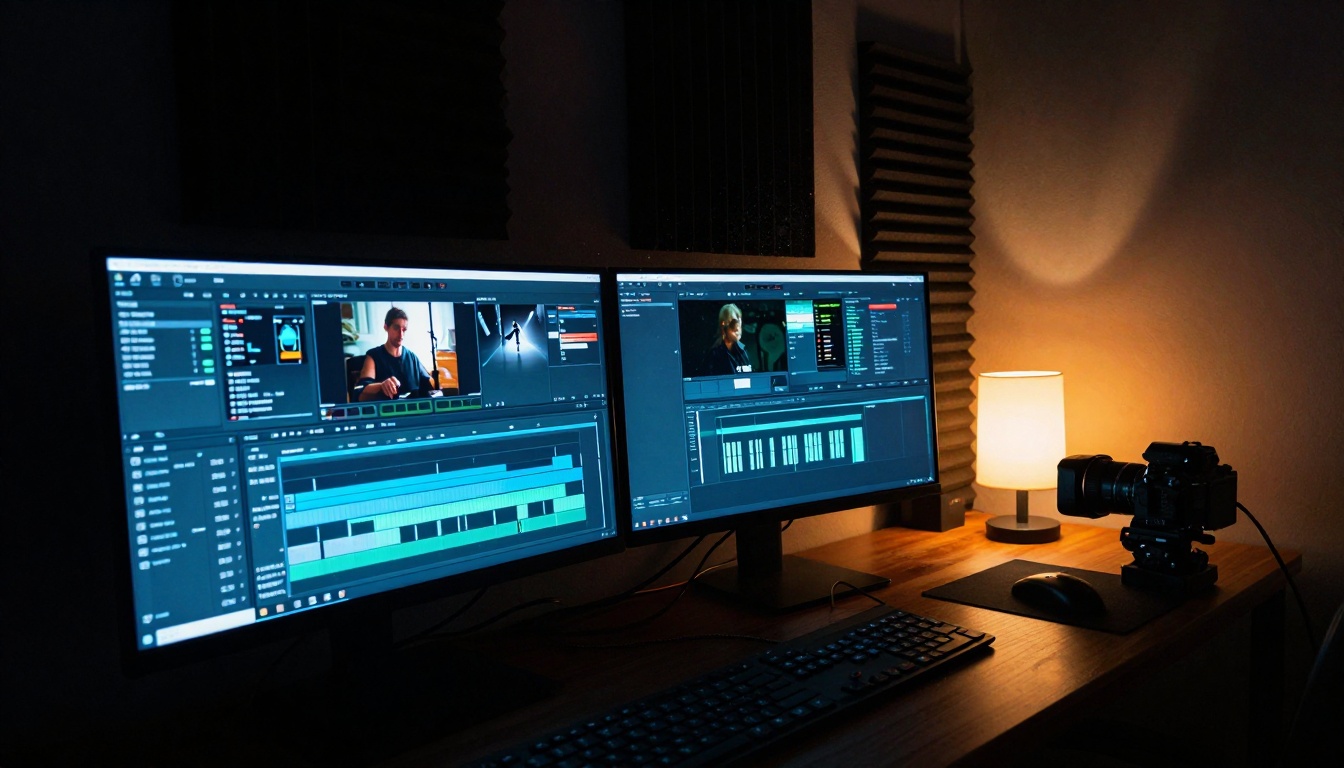 Night editing workstation mood Night editing workstation mood