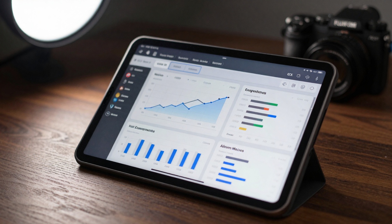 Video analytics dashboard close-up