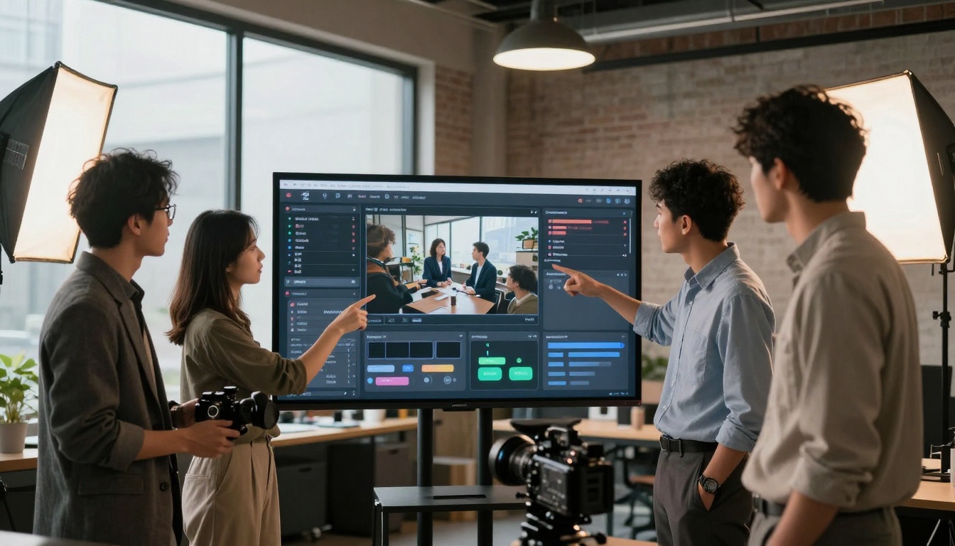 Creative team collaboration scene