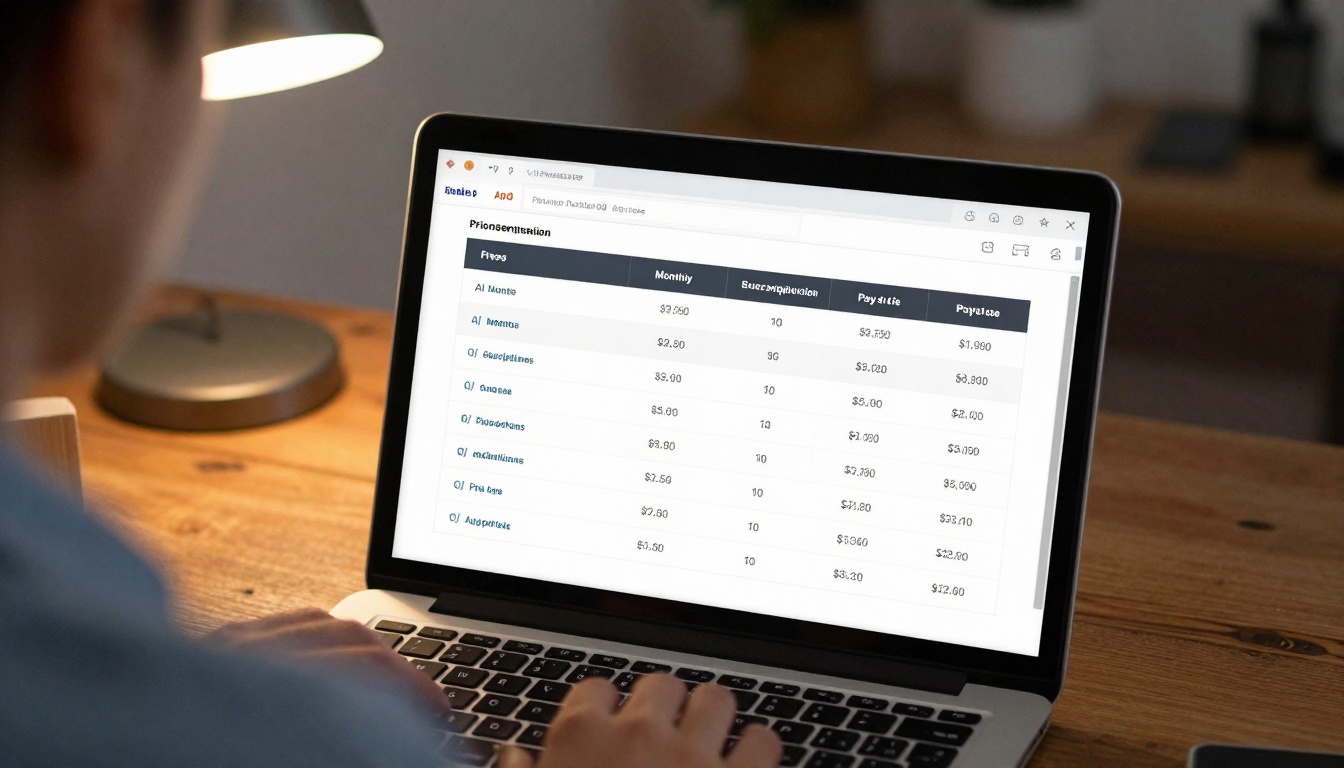Pricing Comparison Spreadsheet Pricing Comparison Spreadsheet