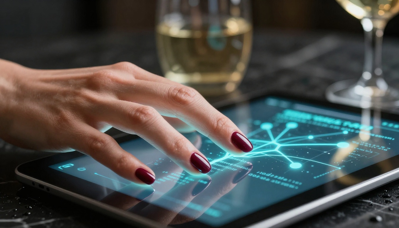 Hand touching AI interface