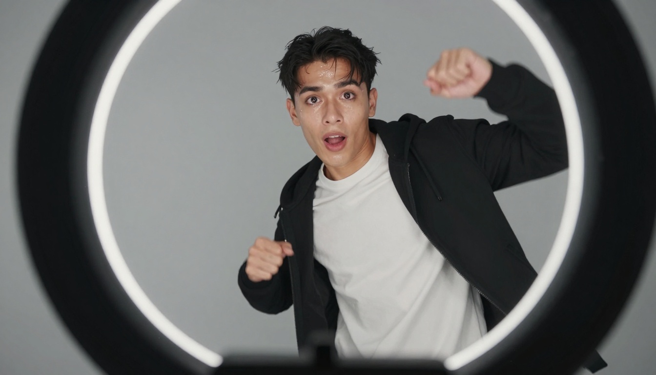 TikTok creator performance from low angle showing perfect articulation