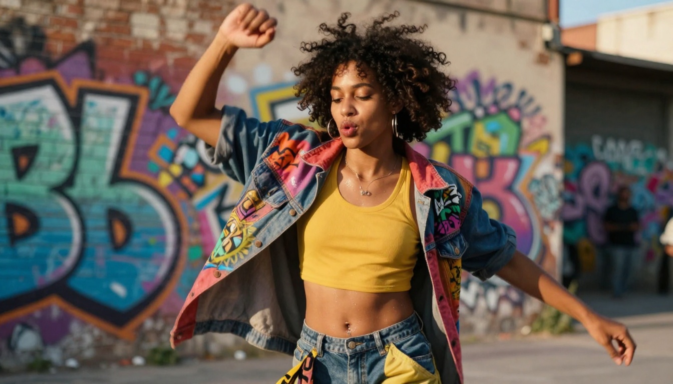 Dynamic urban lipsync performance in graffiti alley
