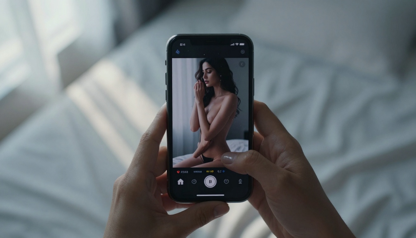 Smartphone displaying AI-generated content Smartphone displaying AI-generated content