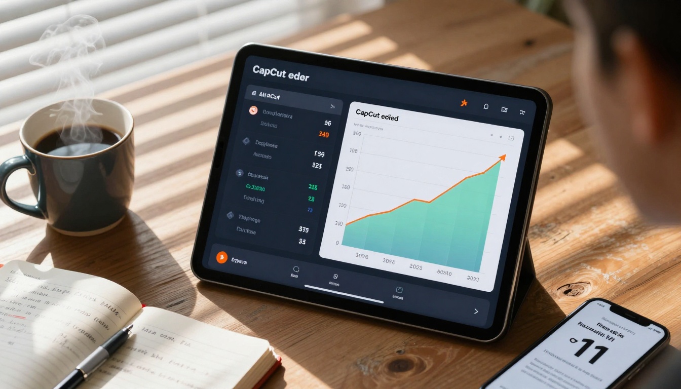 High-angle analytics dashboard showing performance comparison