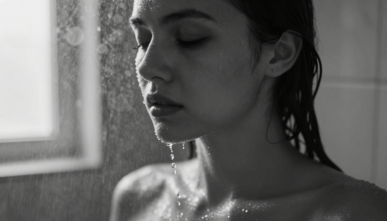 Closeup shower scene