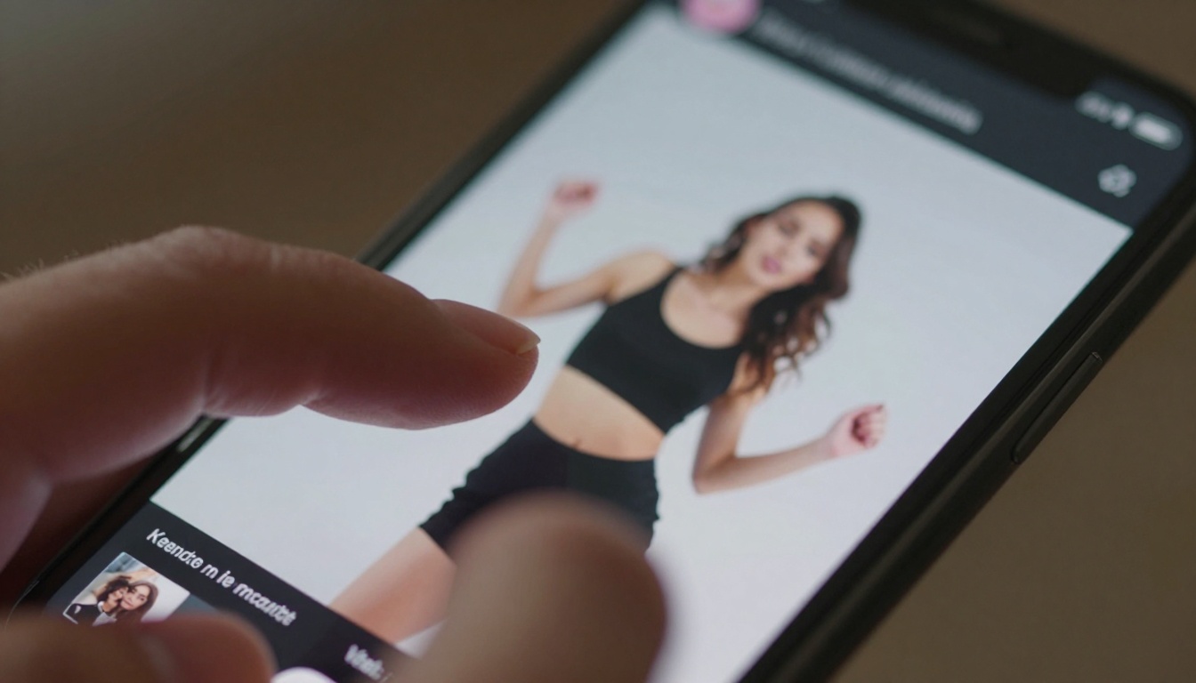 Creator reviewing AI-generated content on smartphone