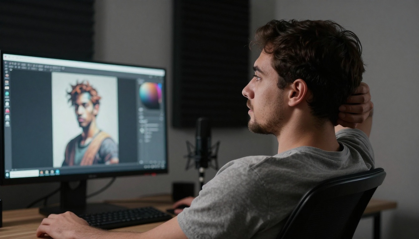 Creator Contemplating AI Art
