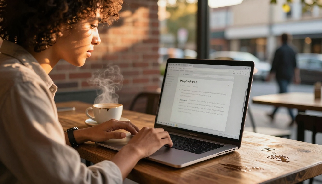 DeepSeek V3.2 content creation café