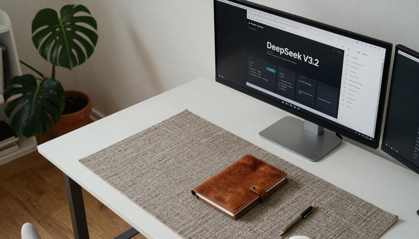 DeepSeek V3.2 minimalist workspace