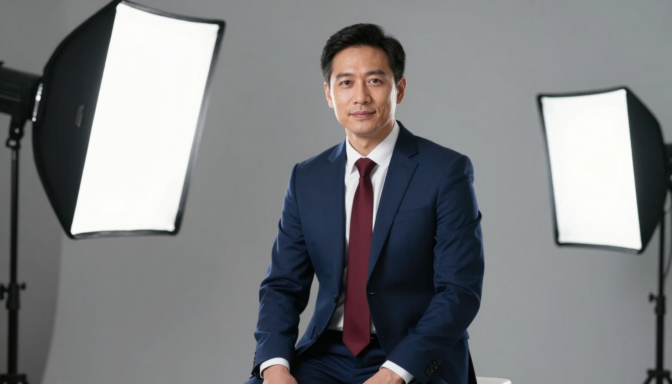 Professional corporate headshot with perfect lighting