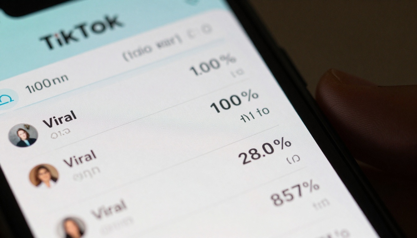 TikTok analytics macro closeup