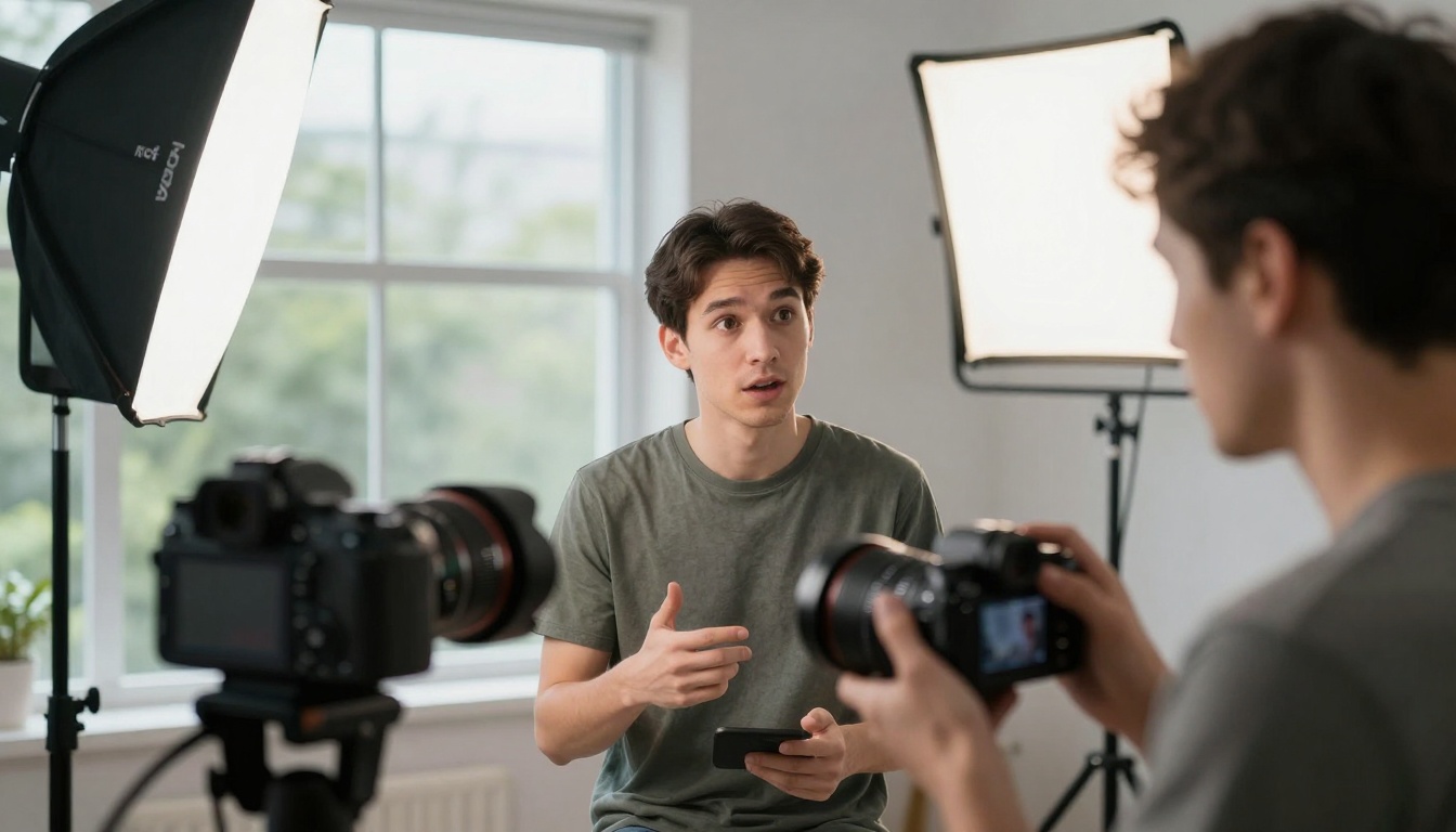 Photographer discussing lighting setups with Grok 4