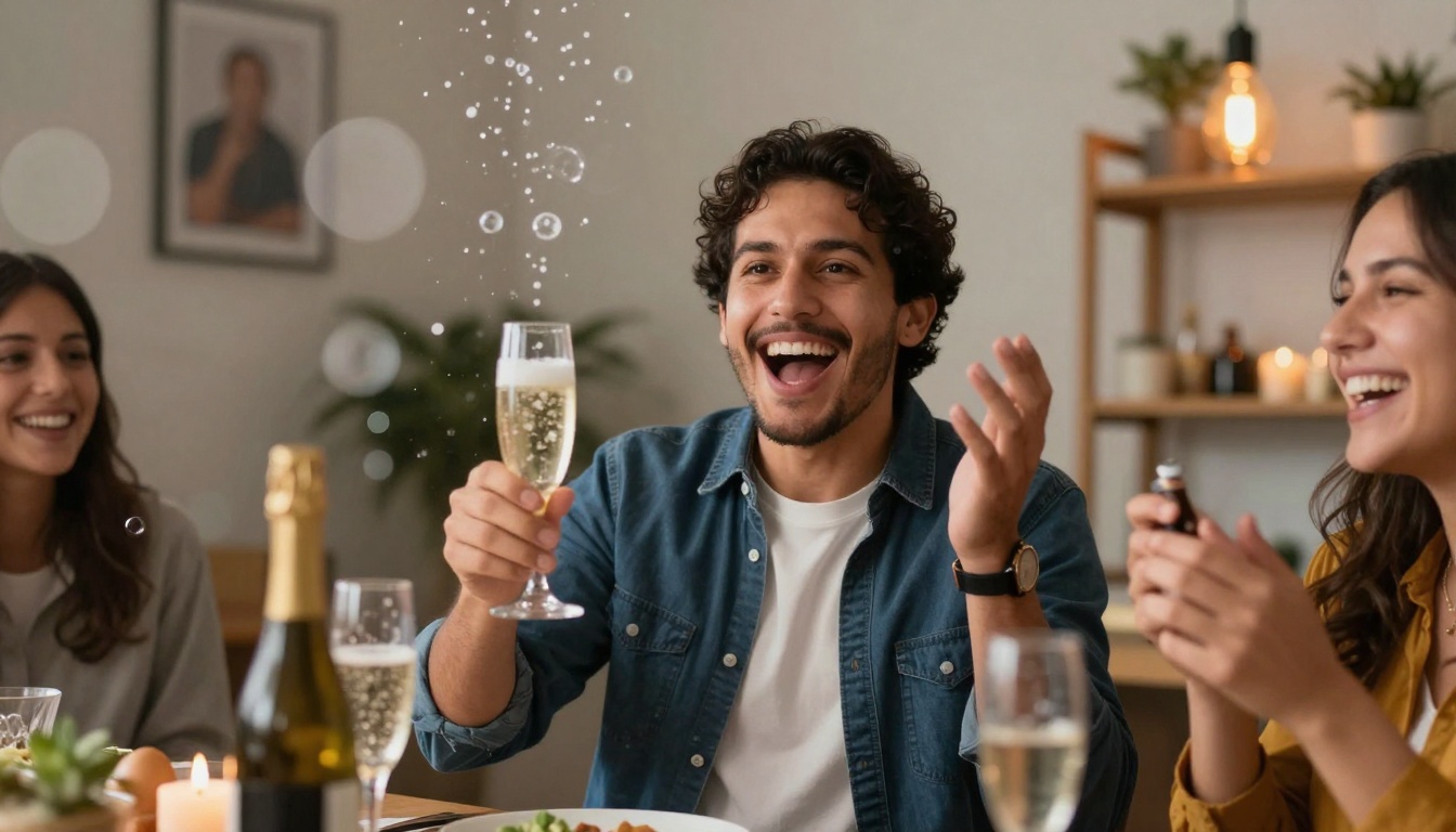 Viral success celebration shot