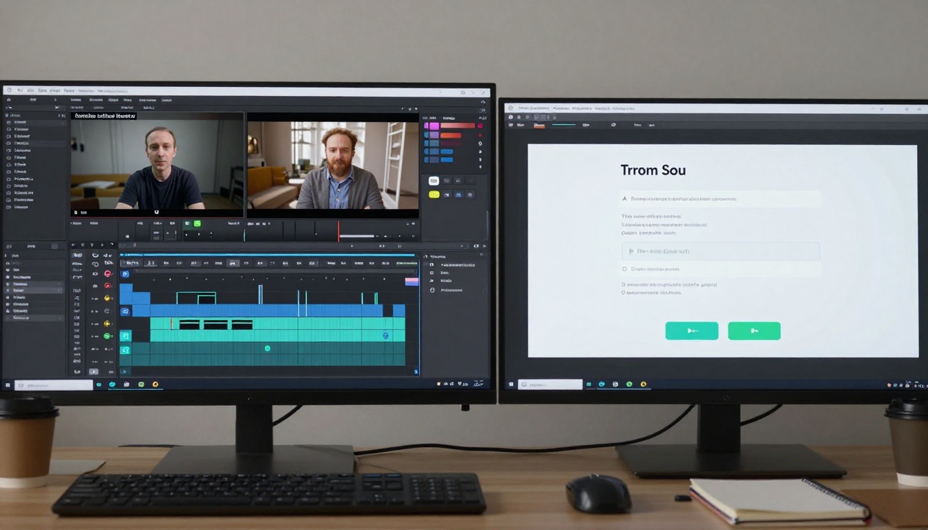 Split-screen comparison of traditional vs AI editing