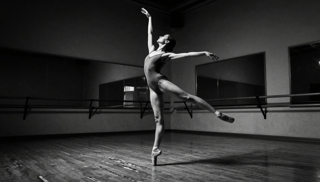 Low-angle shot emphasizing athletic form and dramatic lighting