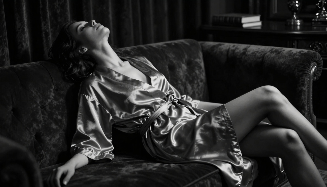 Film noir lighting creating dramatic shadows