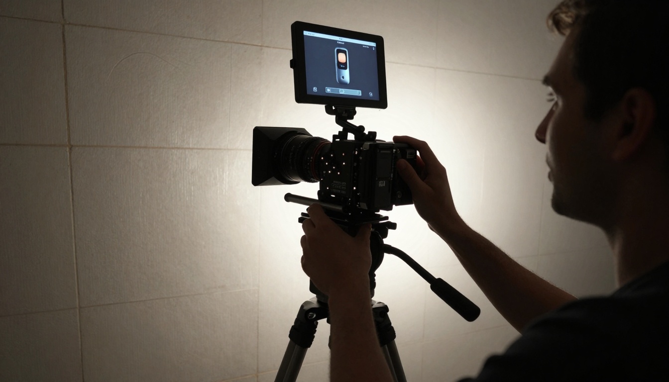 Low-angle technical setup shot
