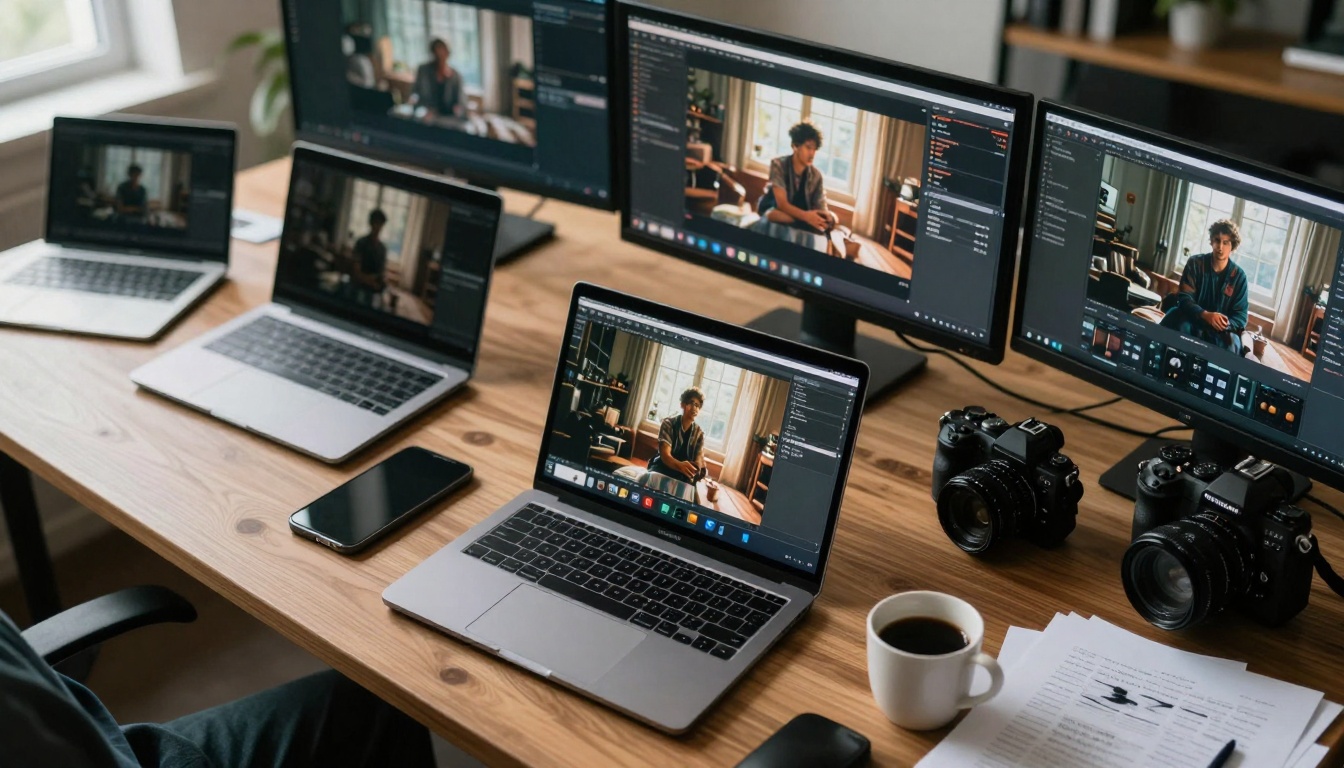 Creative workspace with AI video generation