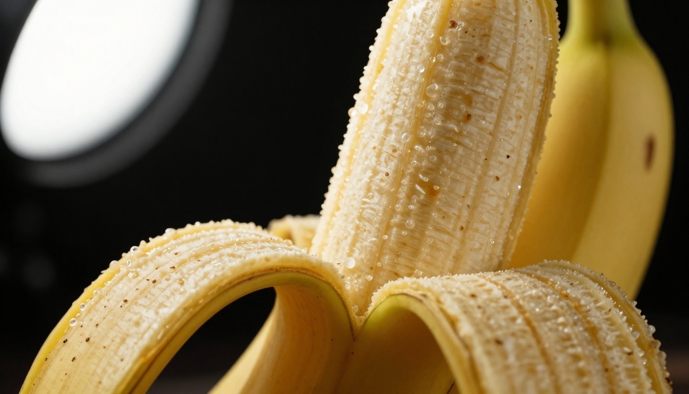 Macro close-up of banana texture Macro close-up of banana texture